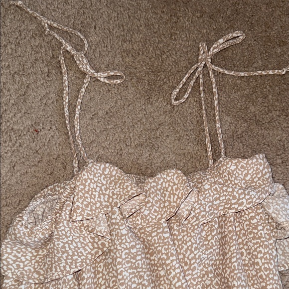 Chic Beige Ruffle Dress - Picture 4 of 7